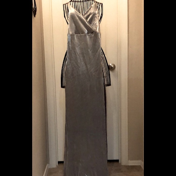 Boohoo Silver Long Dress - Picture 1 of 8